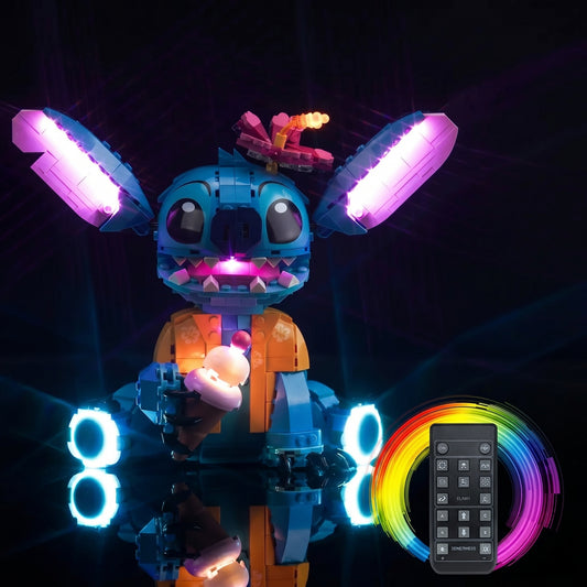 USB-powered LED light kit for LEGO® Stitch #43249, LED kit powered on