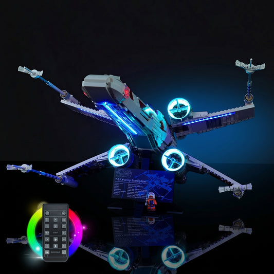 Bright My Bricks light kit for LEGO® UCS X-Wing Starfighter #75355 — LED strips and bricks detail