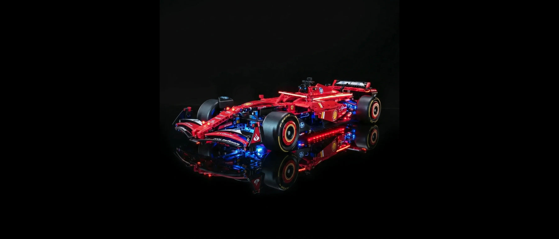 Kit LED pour LEGO® F1 Ferrari SF-24 #42207 — lit with the LED light kit