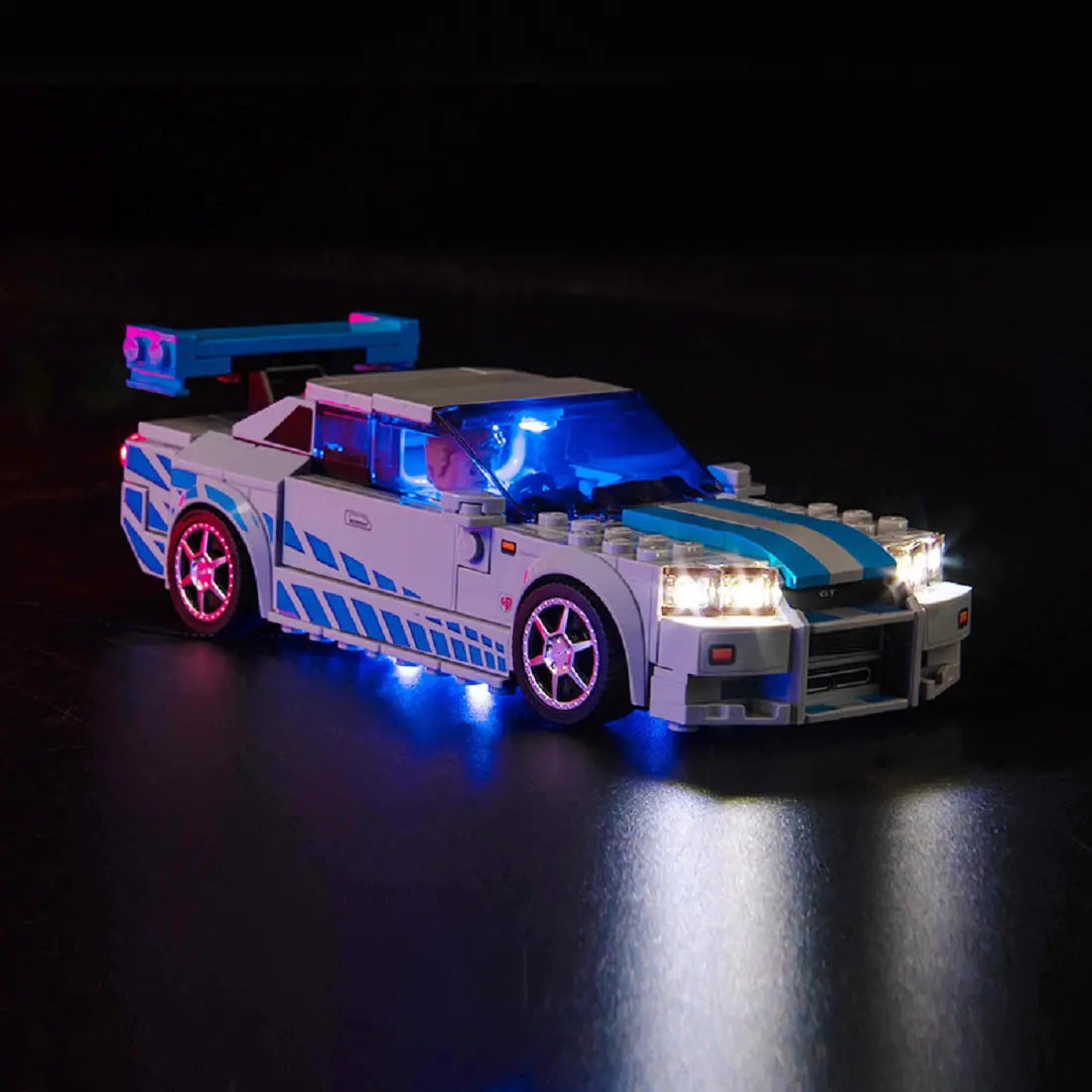 Kit d'éclairage pour LEGO® Speed ​​Champions 2 Fast 2 Furious Nissan Skyline GT-R (R34) #76917