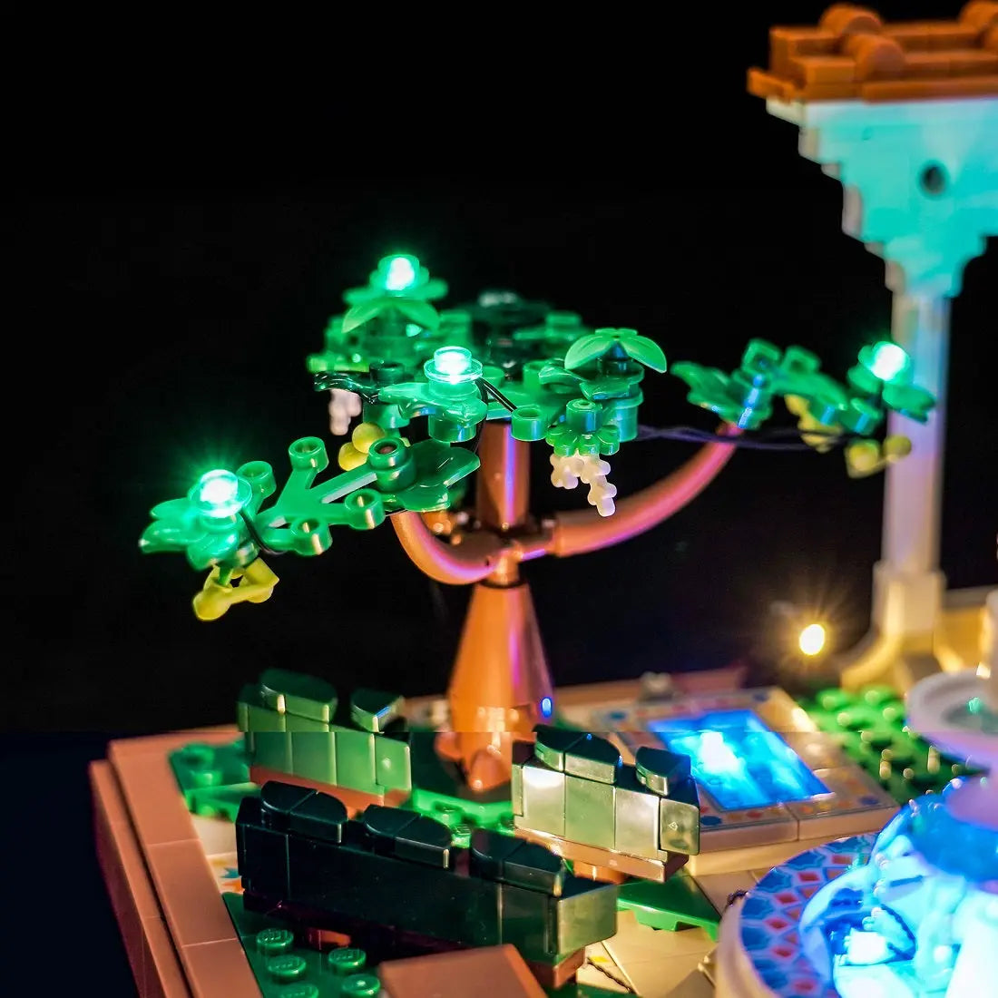 Gemütliche Bänke &amp; Ecken — LED-Beleuchtungsset für LEGO® Springbrunnengarten #10359