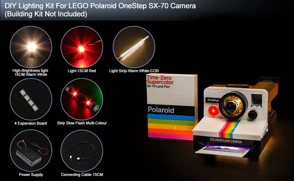 Light Kit for LEGO Ideas Polaroid OneStep SX-70 Camera 21345 Bright My Bricks