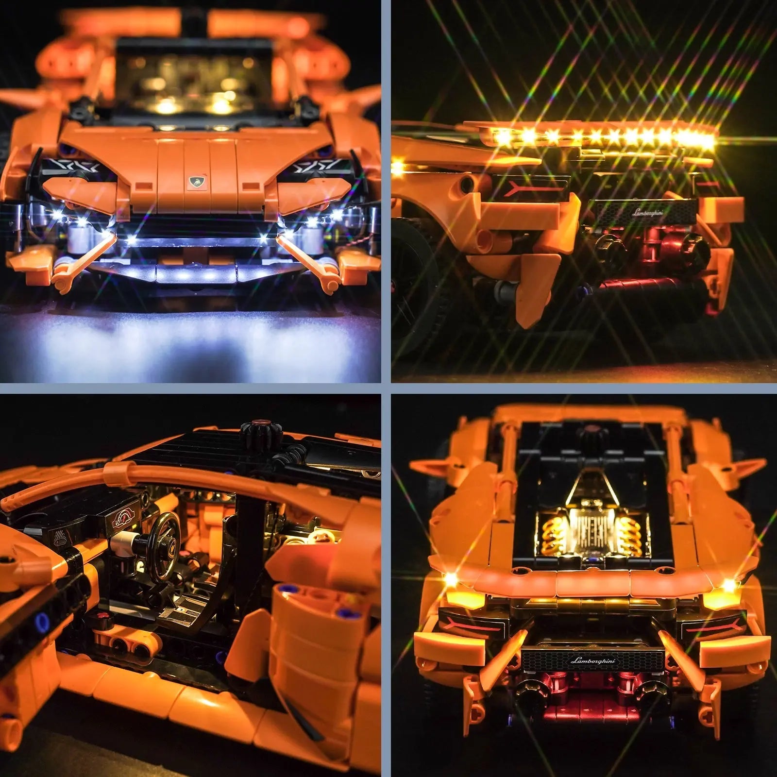 Light Kit for LEGO Lamborghini Huracán Tecnica Orange 42196 Bright My Bricks