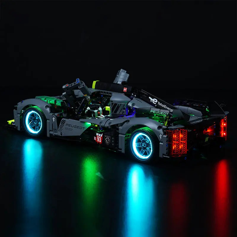 Light Kit for LEGO Technic Peugeot 24H Le Mans Hybrid Hypercar 42156 Bright My Bricks