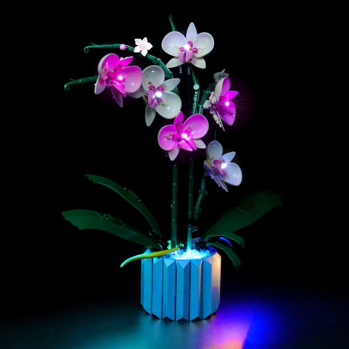 Illuminated Blue Planter — Light Kit for LEGO® The Botanical Collection Orchid #10311