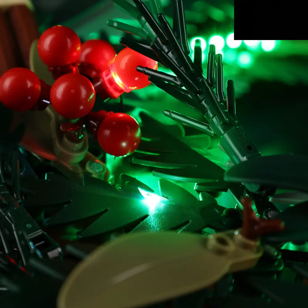 Subtile, elegante Integration — LED-Beleuchtungsset für LEGO® Weihnachtskranz #10340