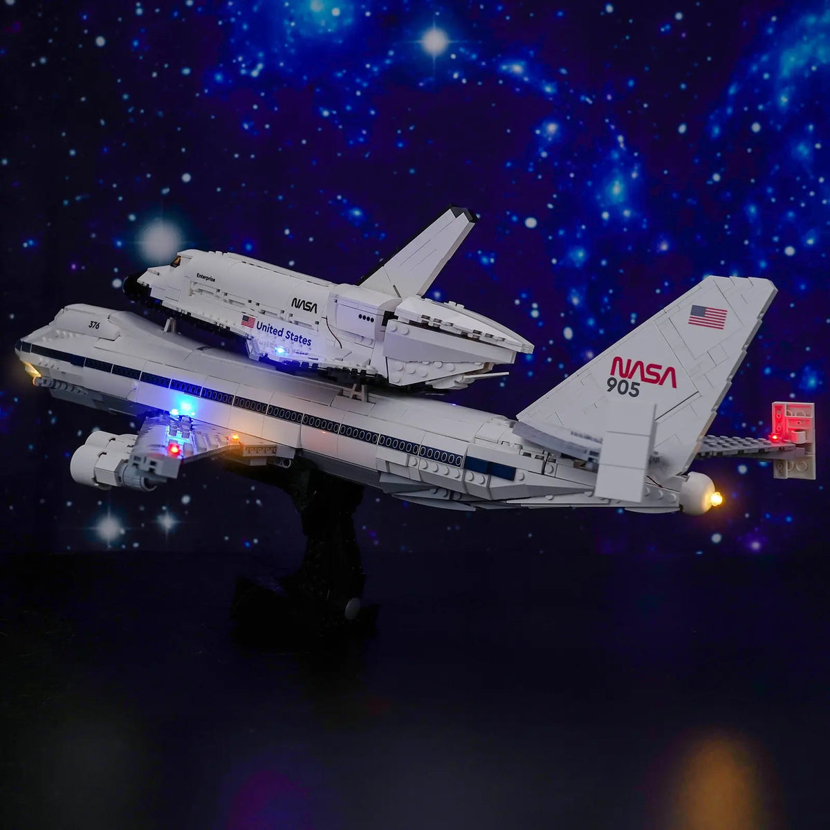 Leistungsstarke Trägerlandescheinwerfer — LED-Beleuchtungsset für LEGO® Spaceshuttle-Transport-Jumbo #10360