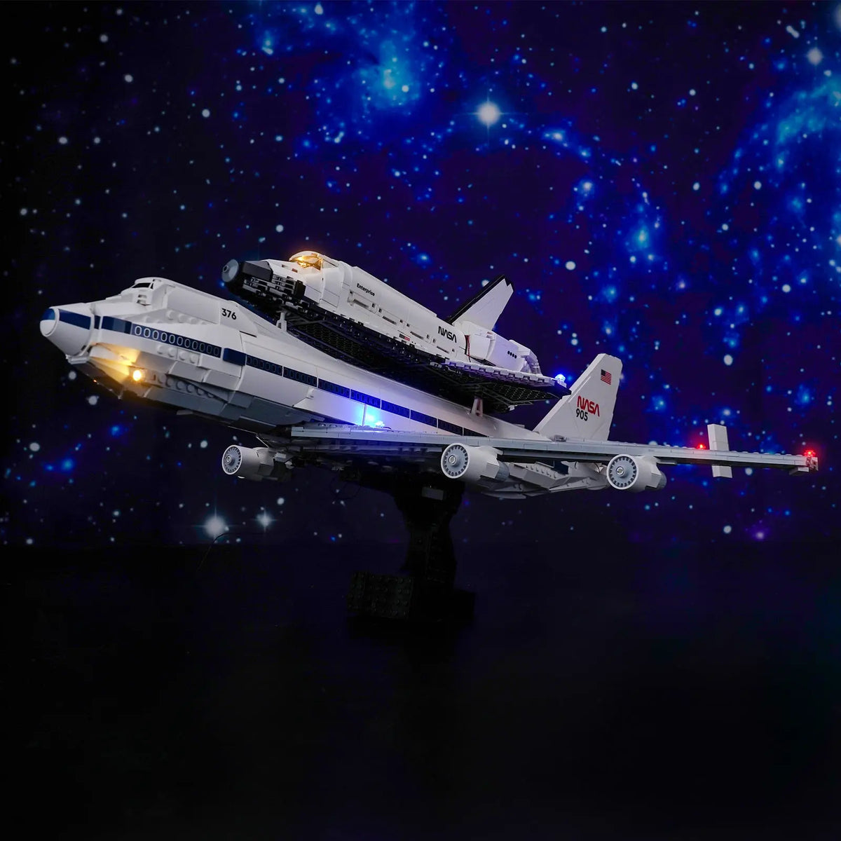 Beleuchtete Displayständer-Plakette — LED-Beleuchtungsset für LEGO® Spaceshuttle-Transport-Jumbo #10360