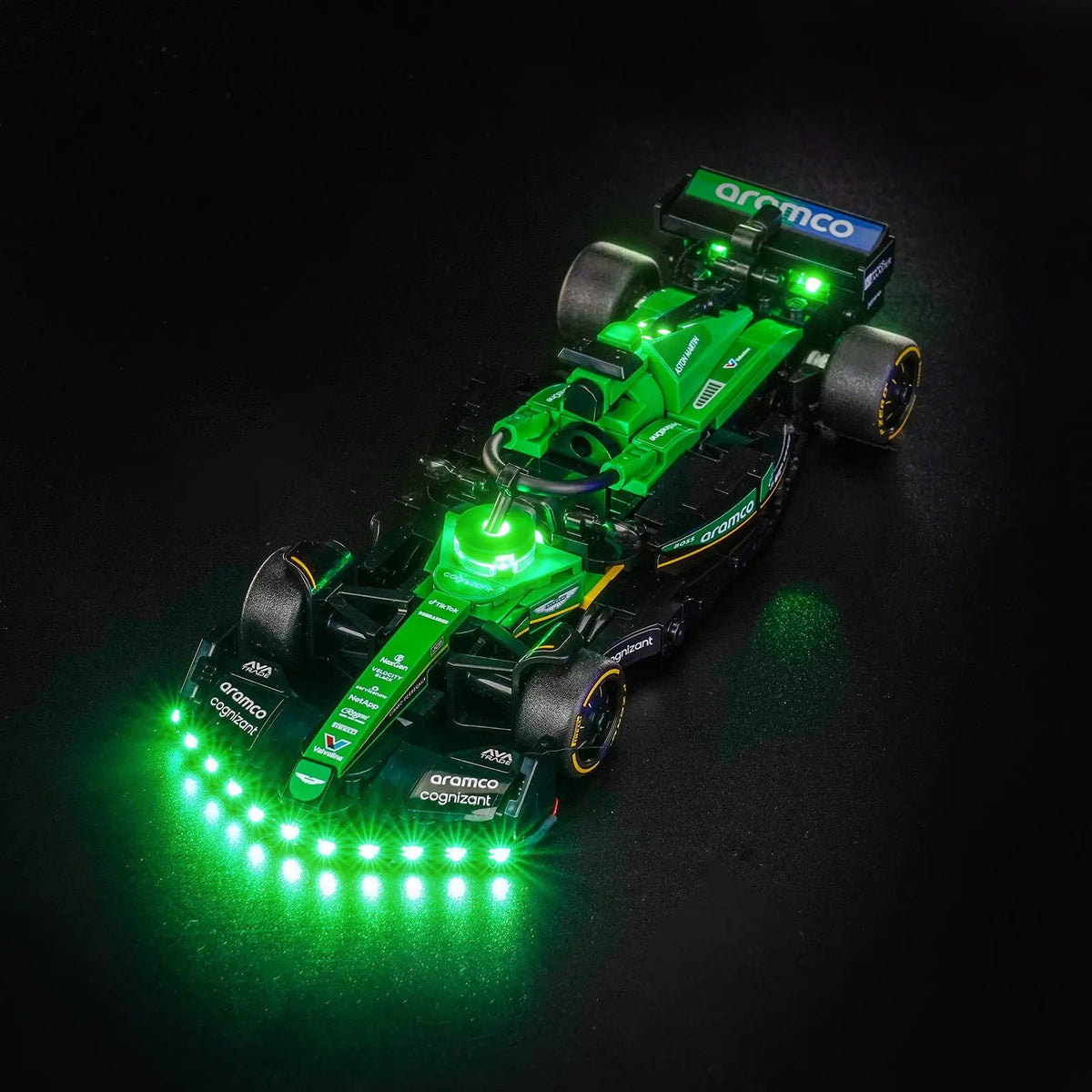 LED Wall Frame for LEGO® F1 Speed Champions – Light Up Your Grid showcase lighting view (LED light kit for LEGO®)