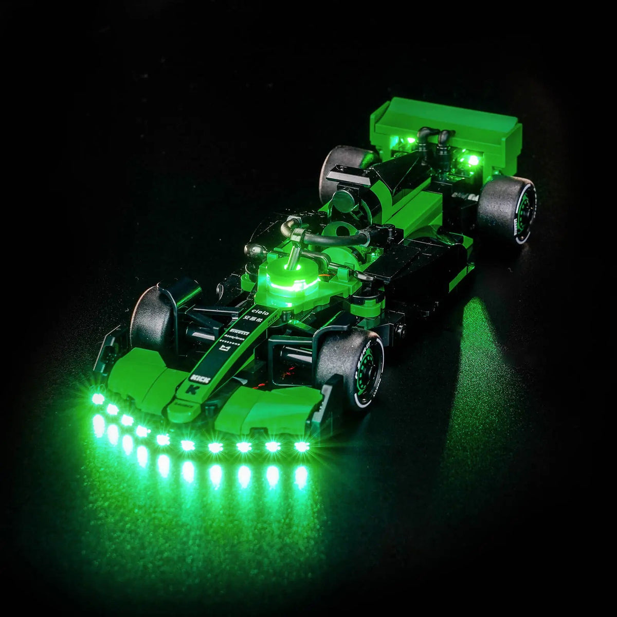 LED Wall Frame for LEGO® F1 Speed Champions – Light Up Your Grid — LEGO® LED lighting accessory, installed and glowing