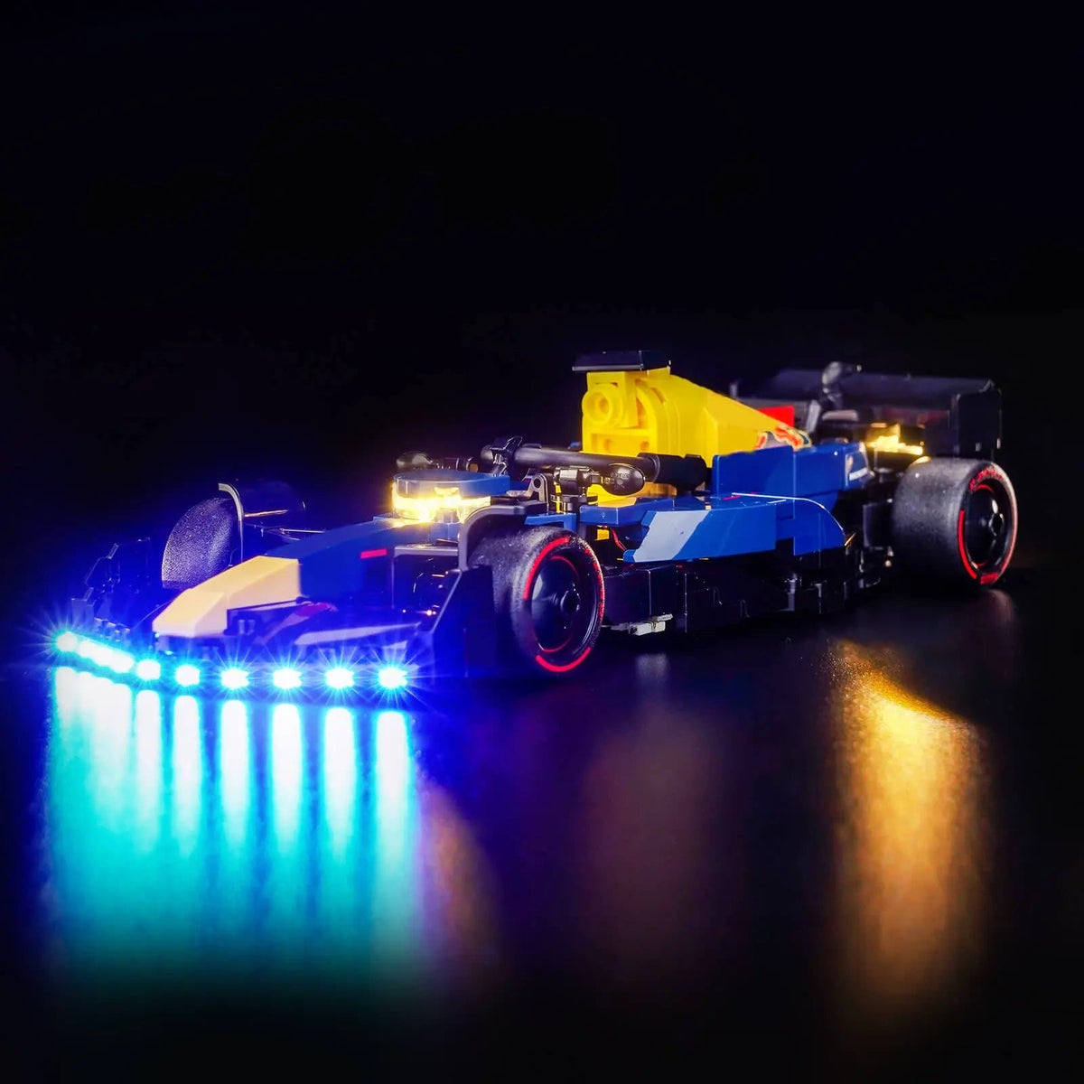LED Wall Frame for LEGO® F1 Speed Champions – Light Up Your Grid — USB-powered LED lights for LEGO®, night-mode display glow