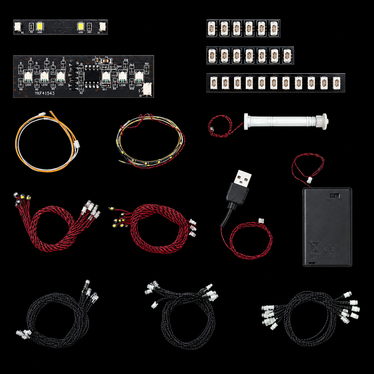 Complete DIY LED lighting accessories pack for LEGO builds
