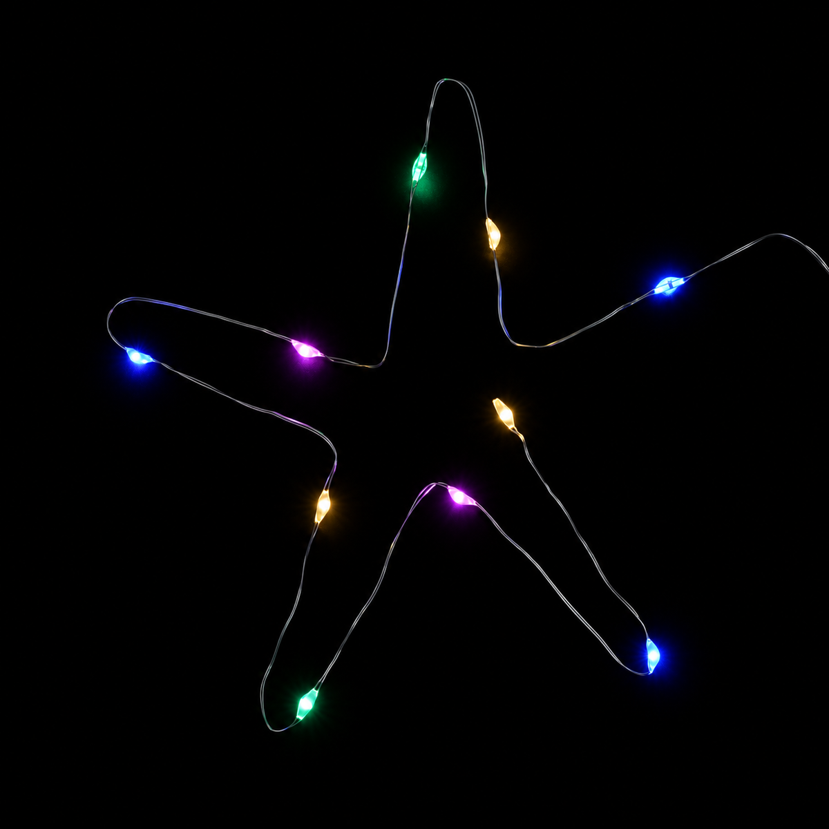 Four-colour LED string shaped like a star