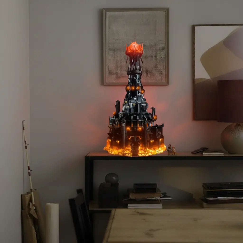 Image featuring LEGO® Lord of the Rings sets enhanced with Bright My Bricks LED kits. Ideal for fans who want to add dramatic, easy-to-install lighting effects to their Middle-earth builds and collector displays.