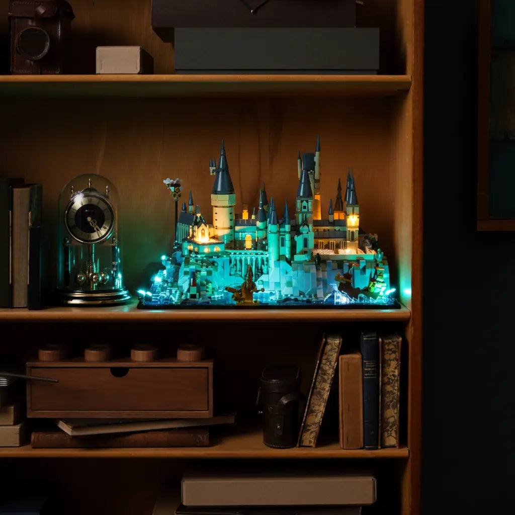 Image showcasing LEGO® franchise sets—such as Star Wars, Marvel, Disney—enhanced with Bright My Bricks LED light kits. Perfect for collectors looking to upgrade their favorite licensed builds with brilliant, professional lighting.