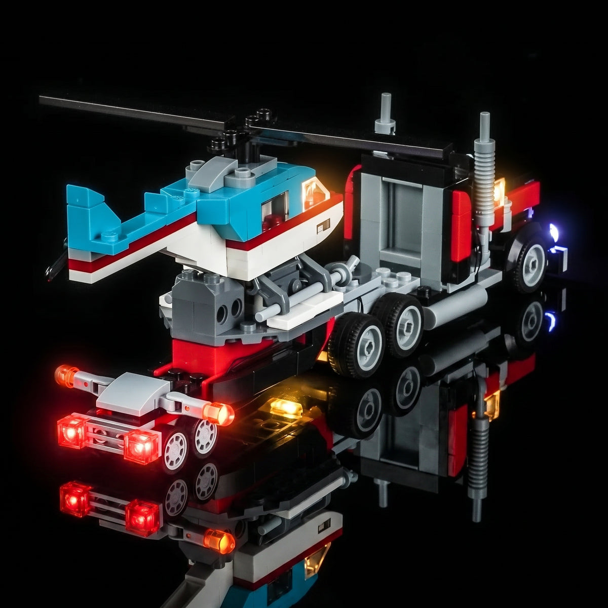 LED-Beleuchtungsset für LEGO® Tieflader mit Hubschrauber #31146