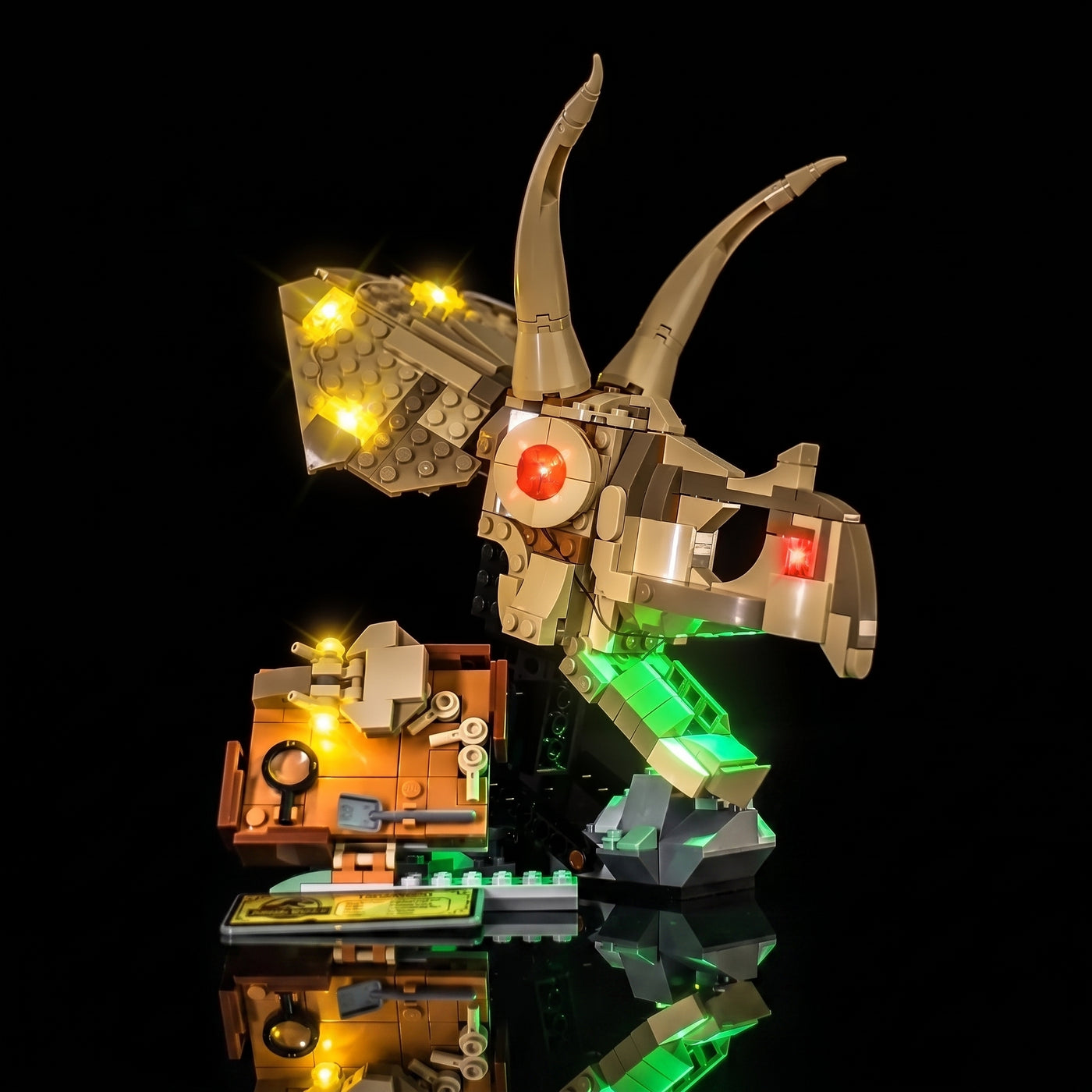 Kit LED pour LEGO® Les fossiles de dinosaures : le crâne du tricératops #76969