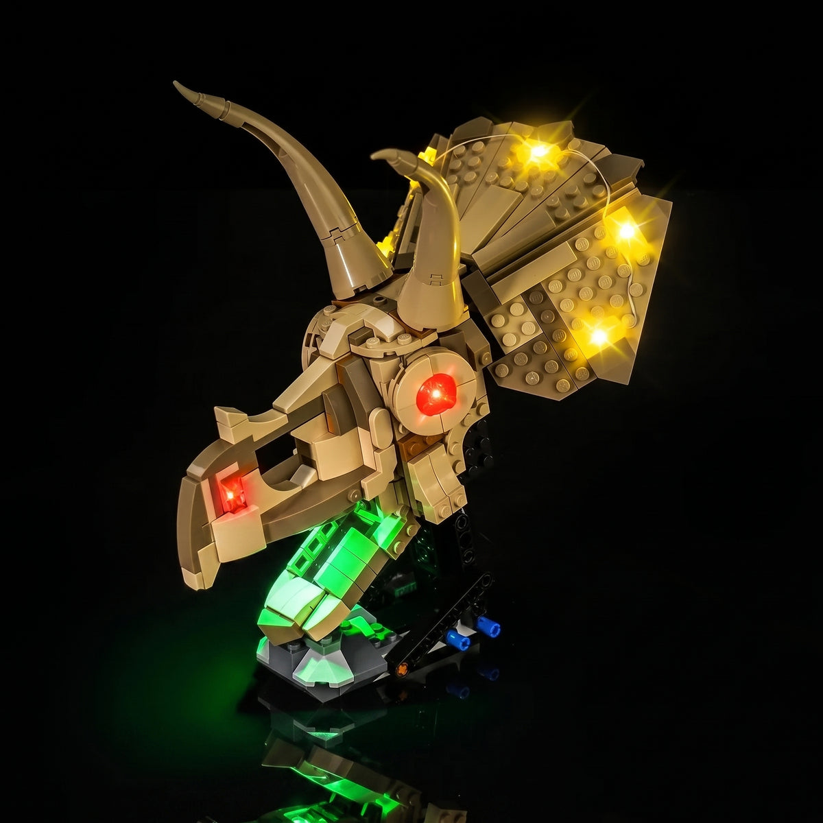 Kit LED pour LEGO® Les fossiles de dinosaures : le crâne du tricératops #76969