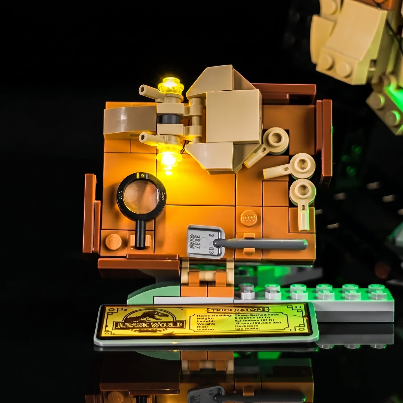 Kit LED pour LEGO® Les fossiles de dinosaures : le crâne du tricératops #76969