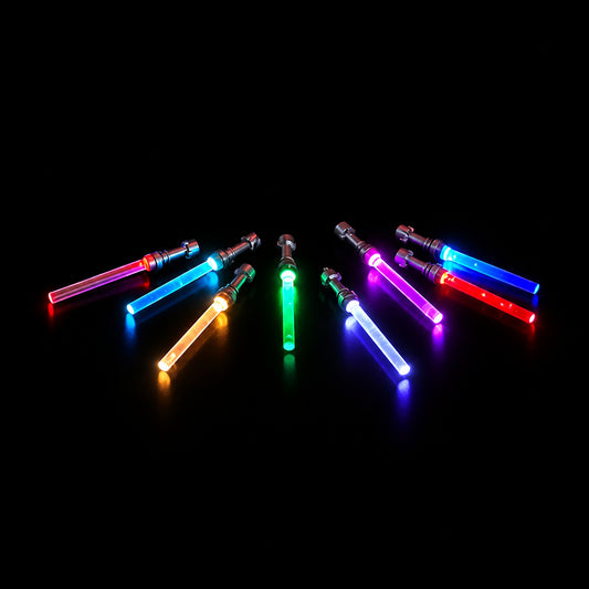 LED lightsabers for LEGO® Star Wars™ minifigures – seven illuminated lightsaber colours