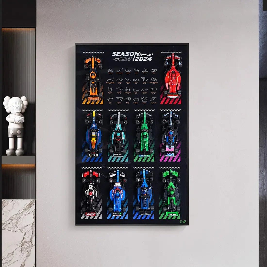 Cadre mural LED pour LEGO® F1 Speed ​​Champions – Illuminez votre grille