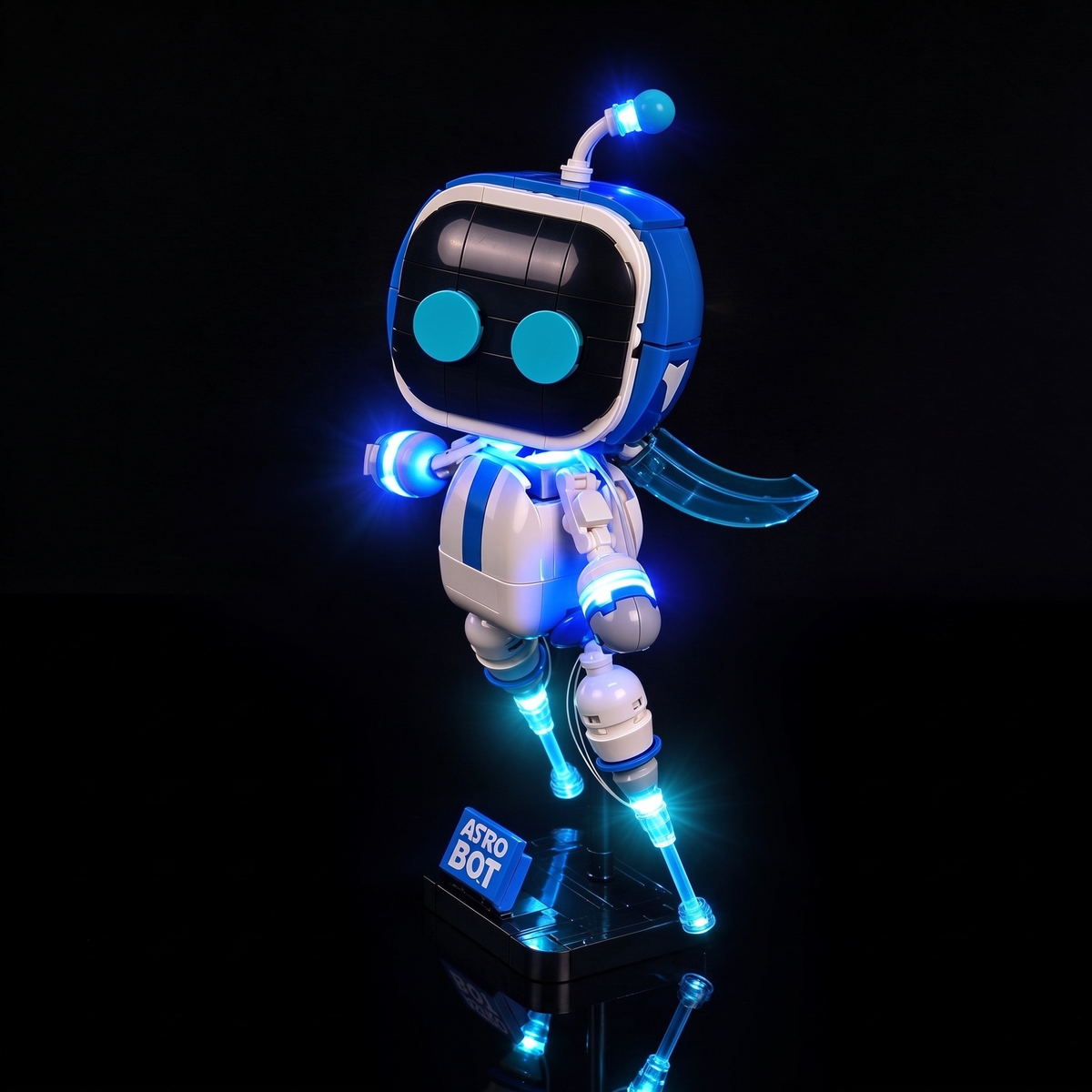 LEGO® Astro Bot™ #40899 — opposite three-quarter view showing the blue cape
