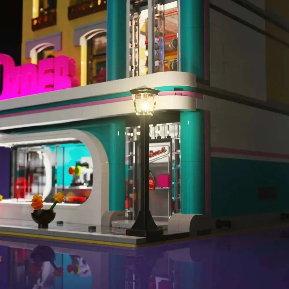 Light Kit for LEGO Downtown Diner 10260 - Bright My Bricks