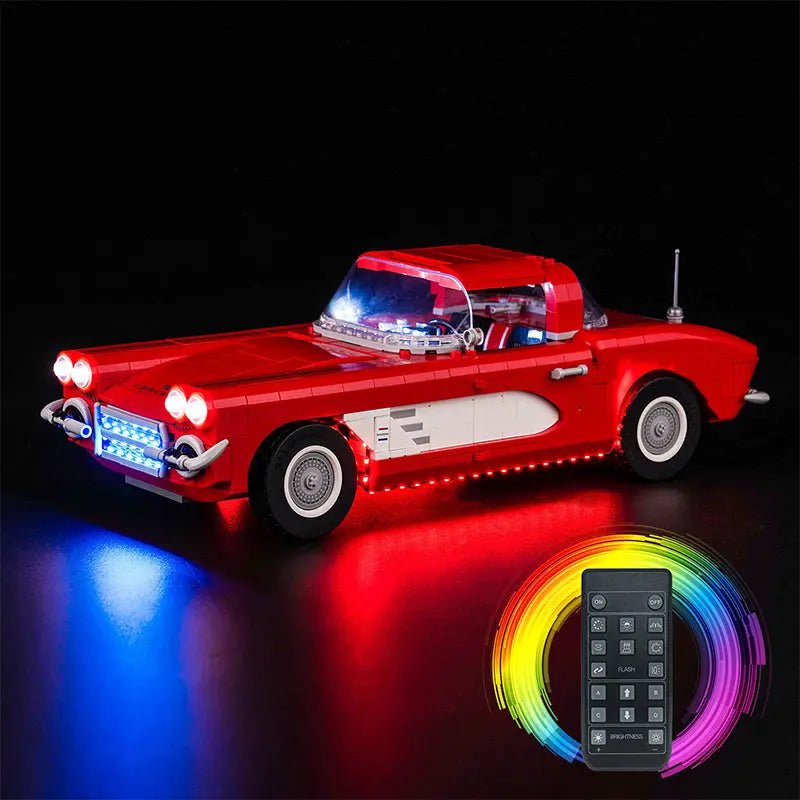 Light Kit for LEGO® Icons Chevrolet Corvette 10321 Remote Control Version - Bright My Bricks