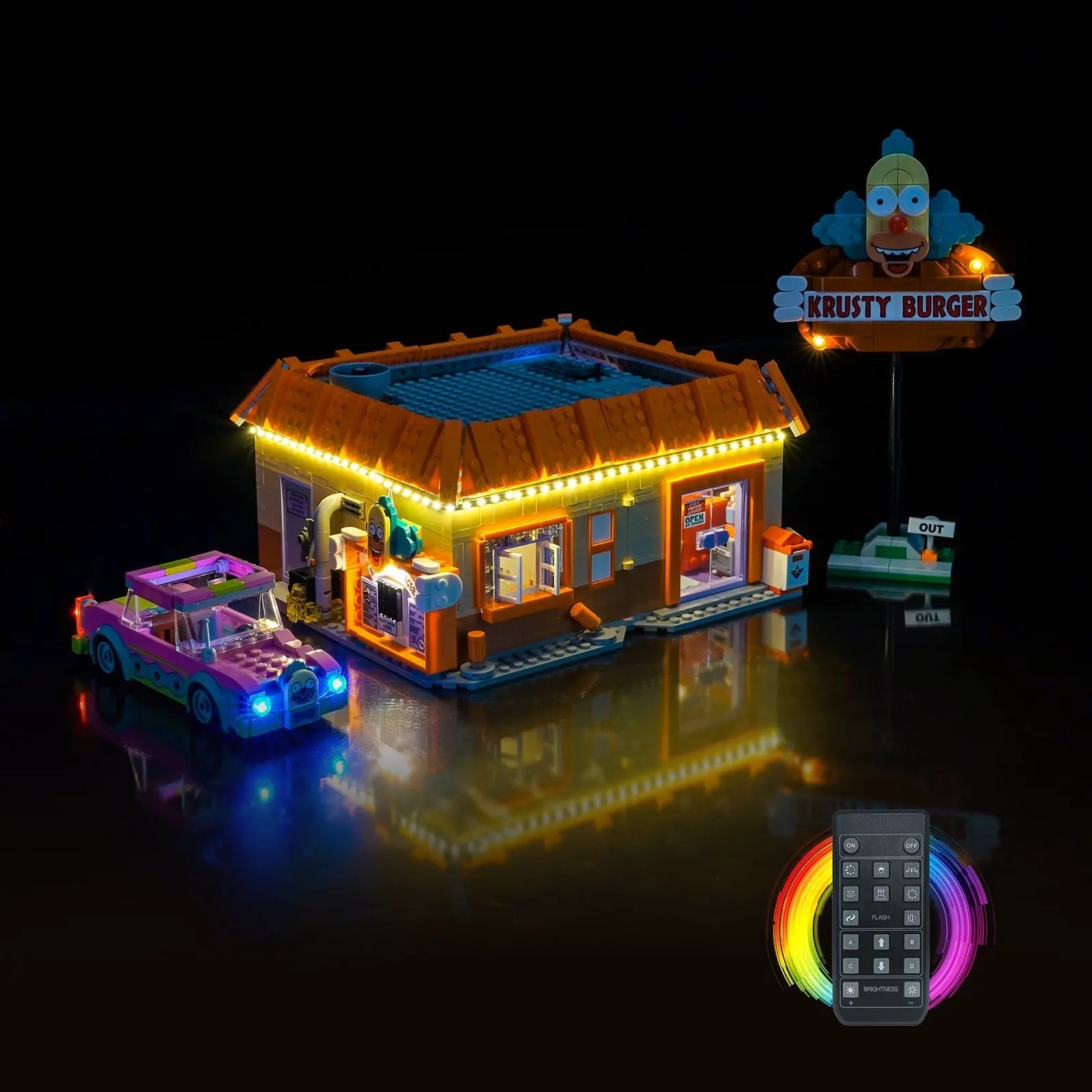 Light Kit for LEGO Icons The Simpsons™: Krusty Burger 10352 - Bright My Bricks