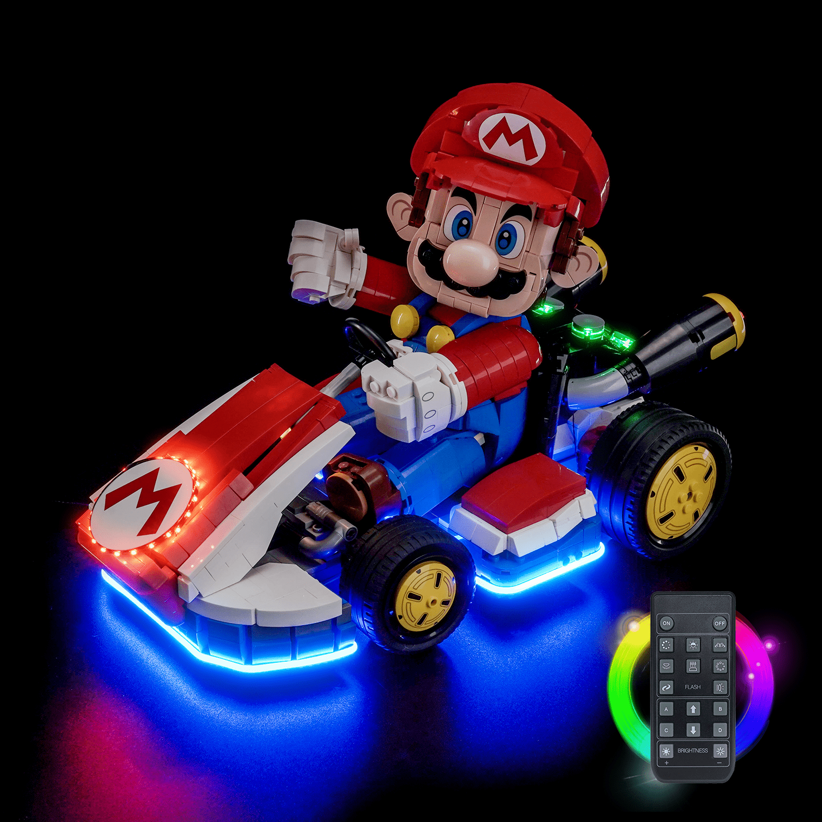 Light Kit for LEGO Super Mario Mario Kart – Mario & Standard Kart 72037 - Bright My Bricks