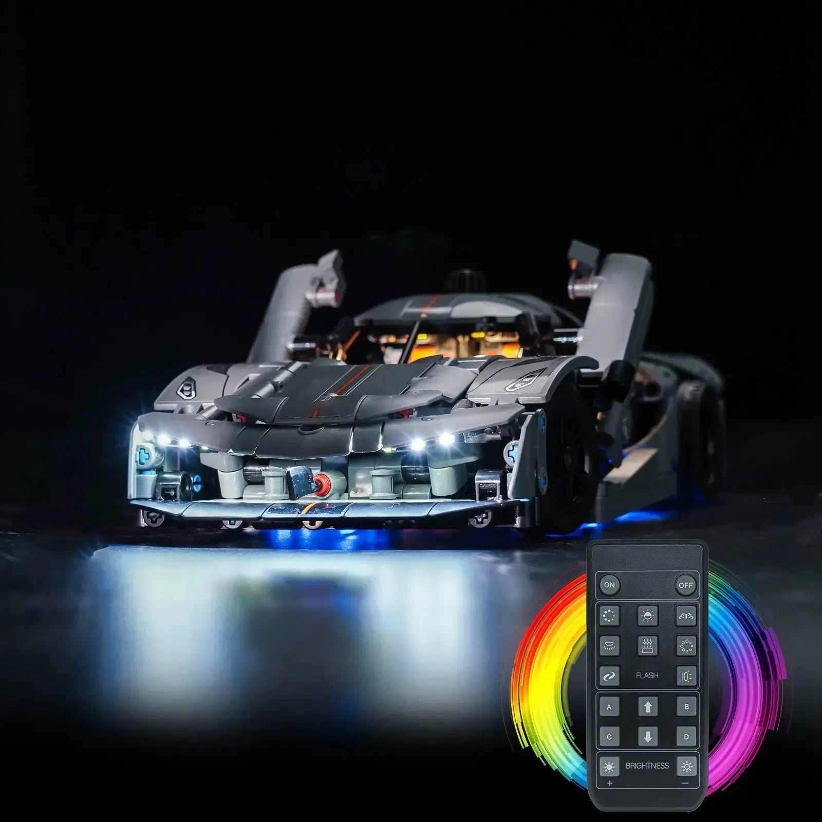 Light Kit for LEGO Technic Koenigsegg Jesko Absolut Grey Hypercar 42173 - Bright My Bricks