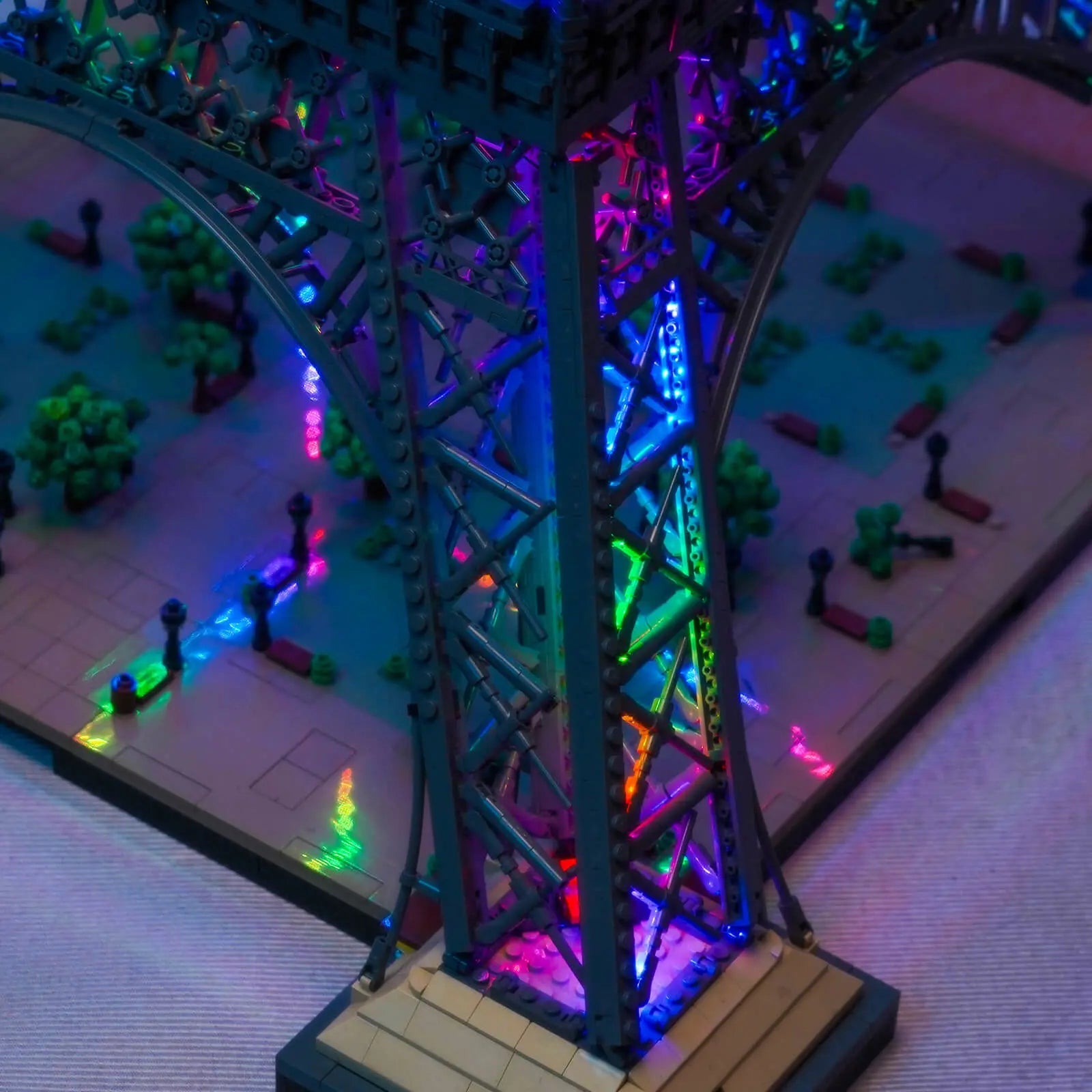 LEGO Architecture Eiffel Tower RGB #10307 with LED lights installed