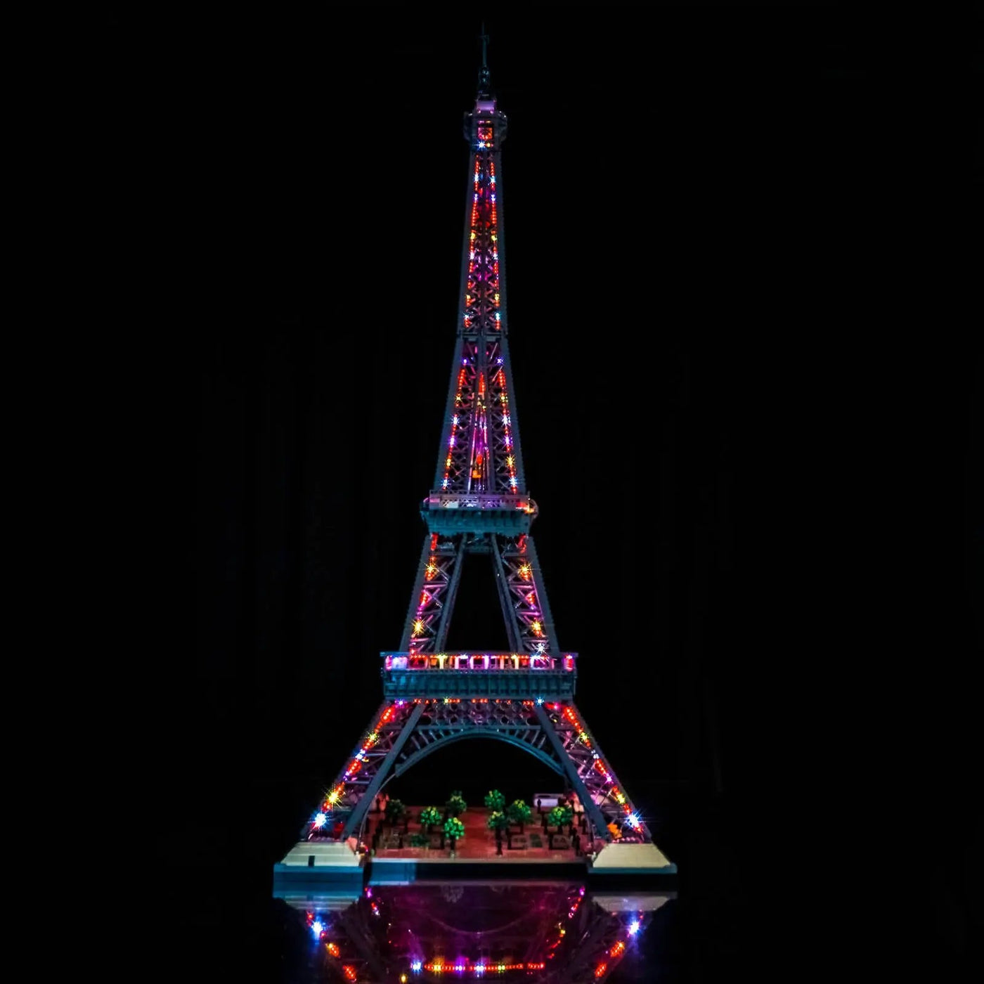 LEGO® Architecture Eiffel Tower #10307 — showcase lighting view (LED lights)