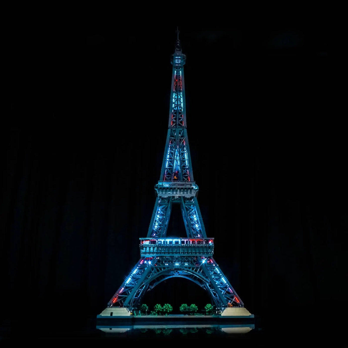 Bright My Bricks custom LED lighting for LEGO® Architecture Eiffel Tower #10307 — night-mode display glow