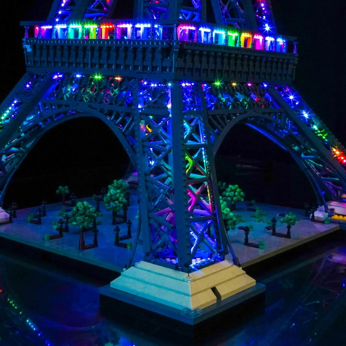 LED lights for LEGO® Architecture Eiffel Tower #10307, showcase lighting view