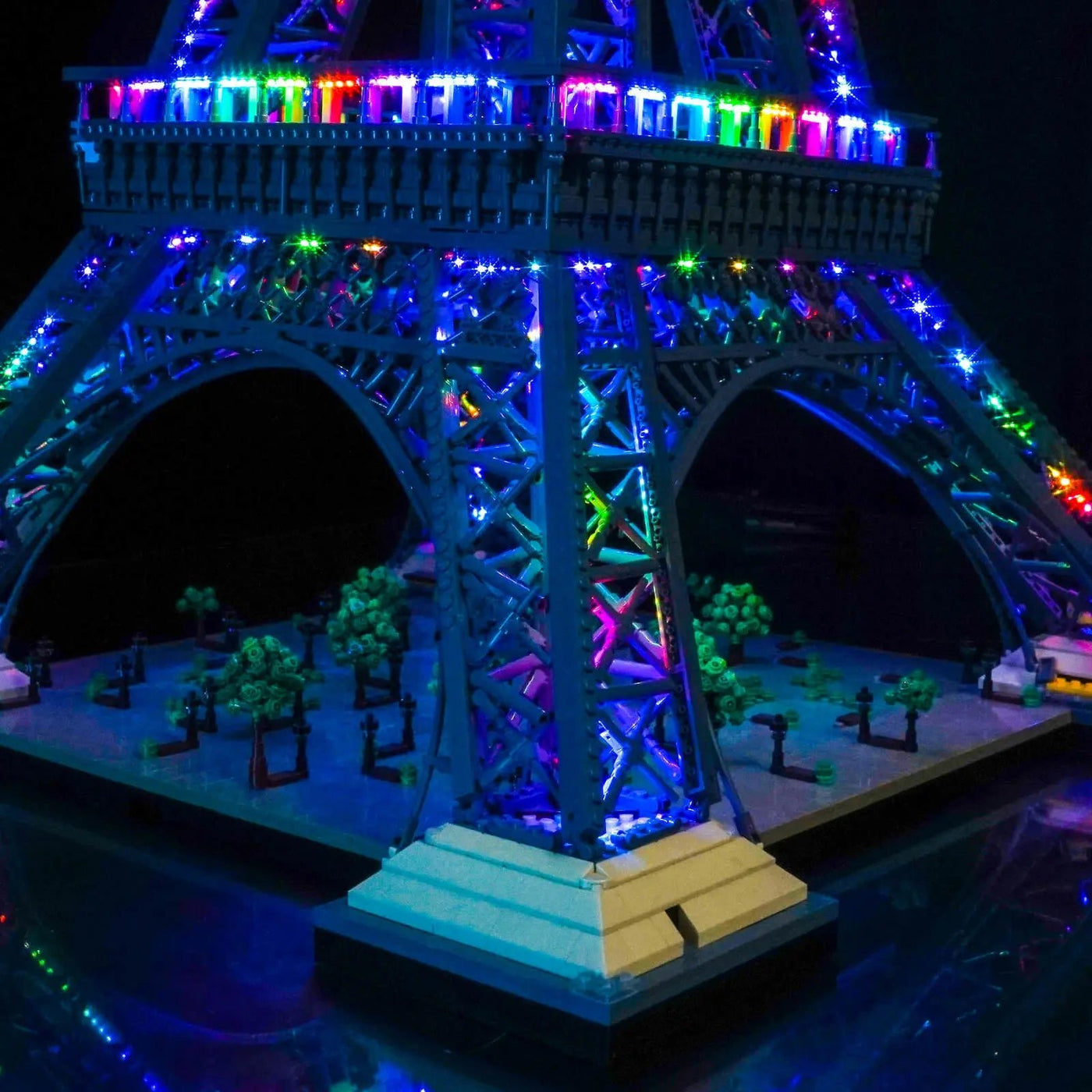 LED lights for LEGO® Architecture Eiffel Tower #10307, showcase lighting view