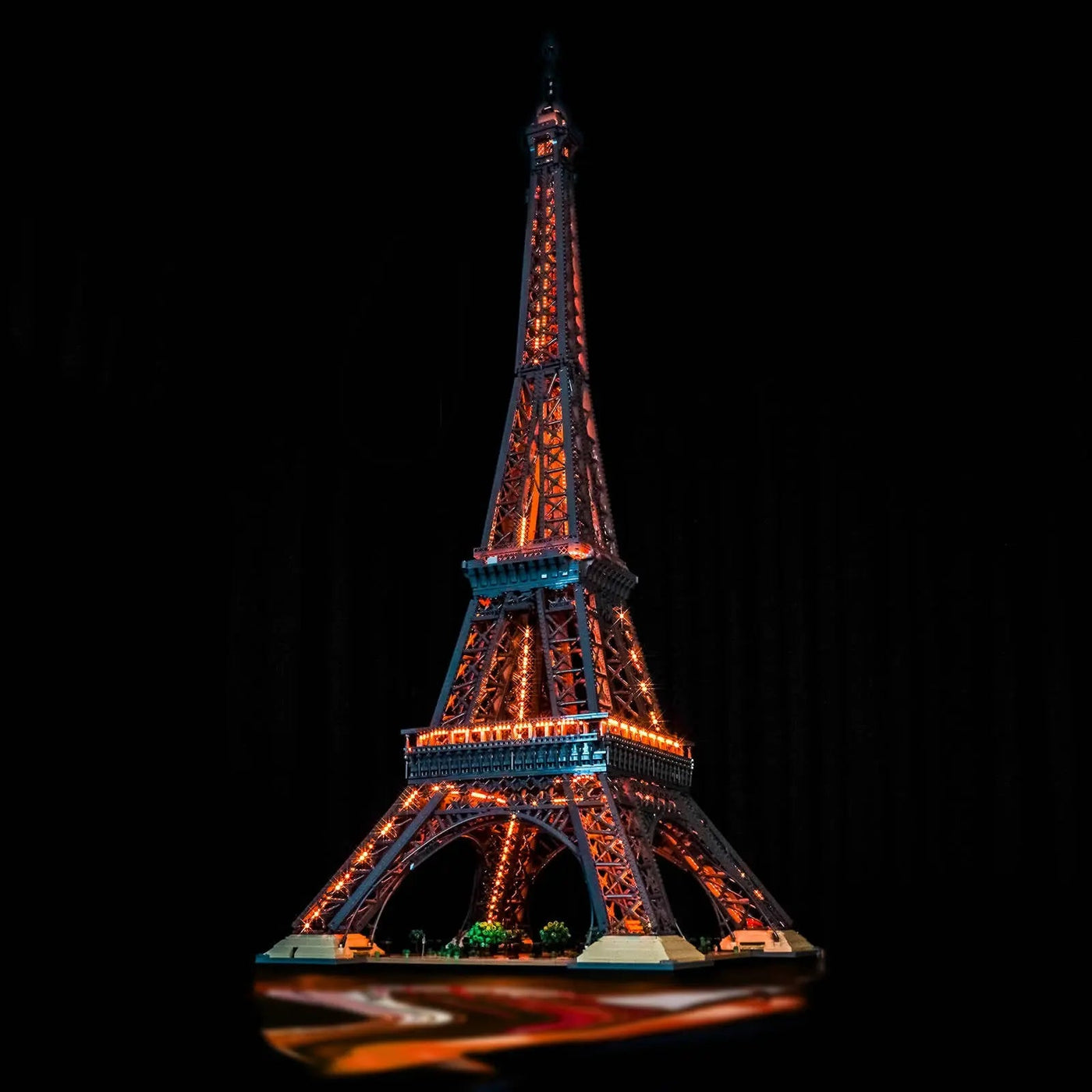 Bright My Bricks light kit for LEGO® Architecture Eiffel Tower #10307 — installed and glowing