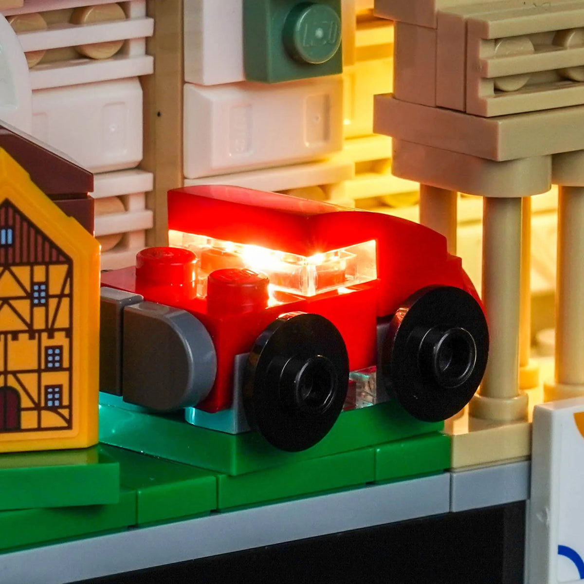 night-mode display glow: Bright My Bricks LED lights for LEGO® Architecture Germany Postcard #40954