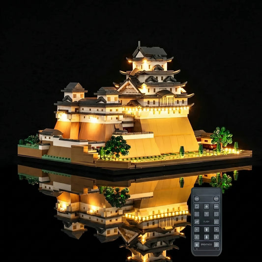 LEGO® Architecture Himeji Castle #21060 — LED kit powered on (custom LED lighting)