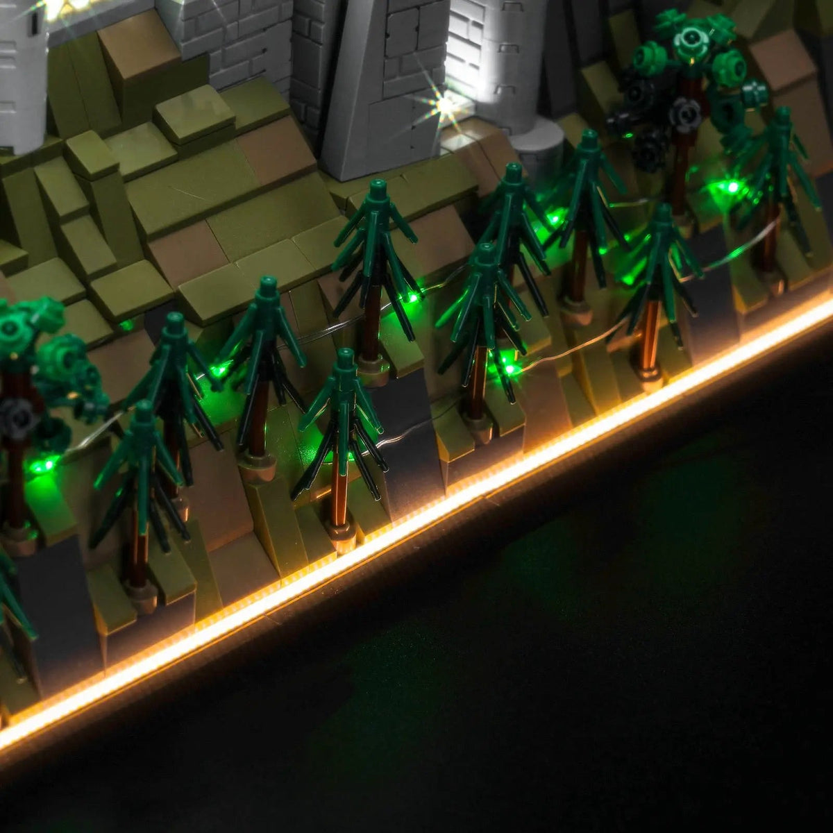Bright My Bricks LED lighting kit for LEGO® Architecture Neuschwanstein Castle #21063 — close-up of the LED lighting detail