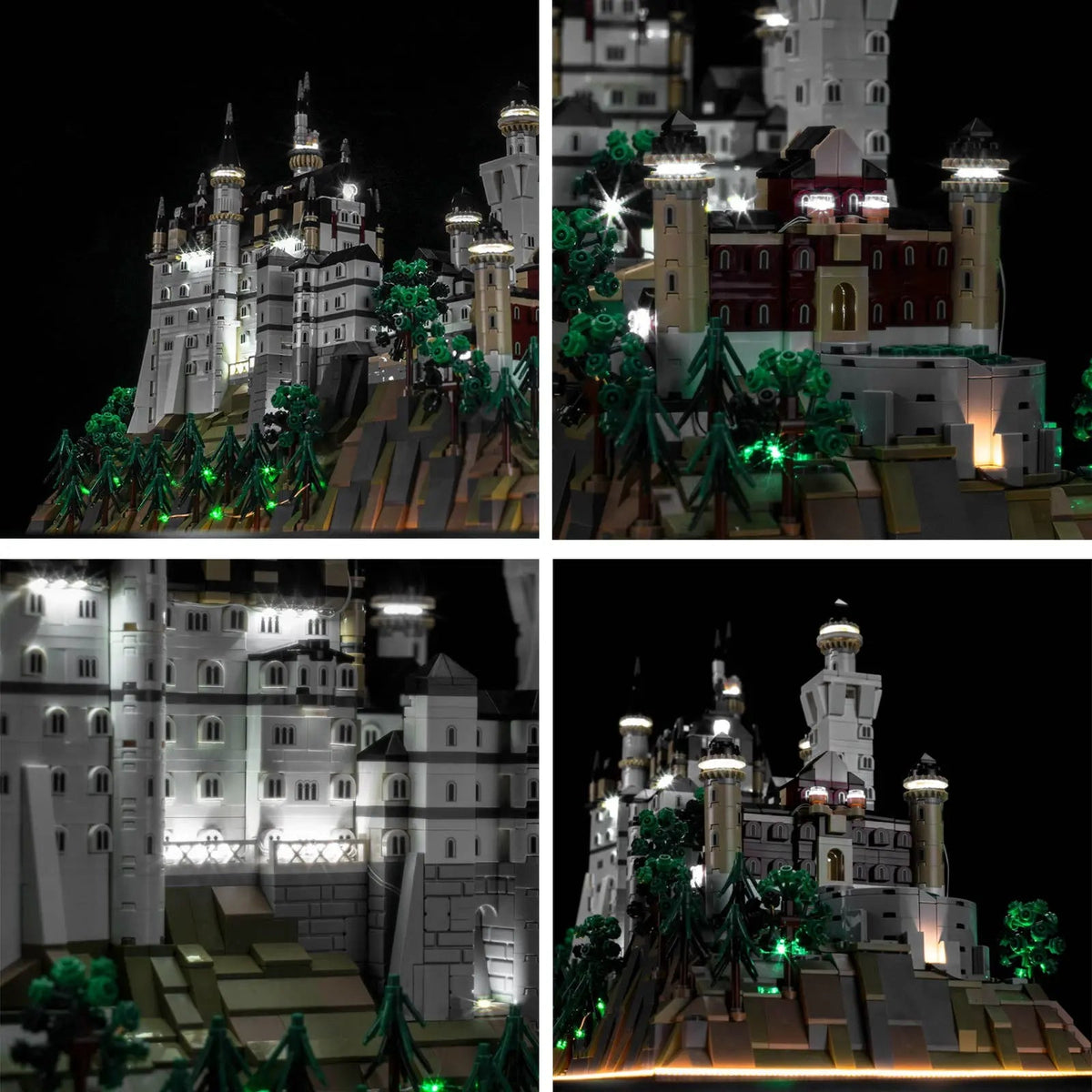 RGB LED light kit for LEGO® Architecture Neuschwanstein Castle #21063, night-mode display glow