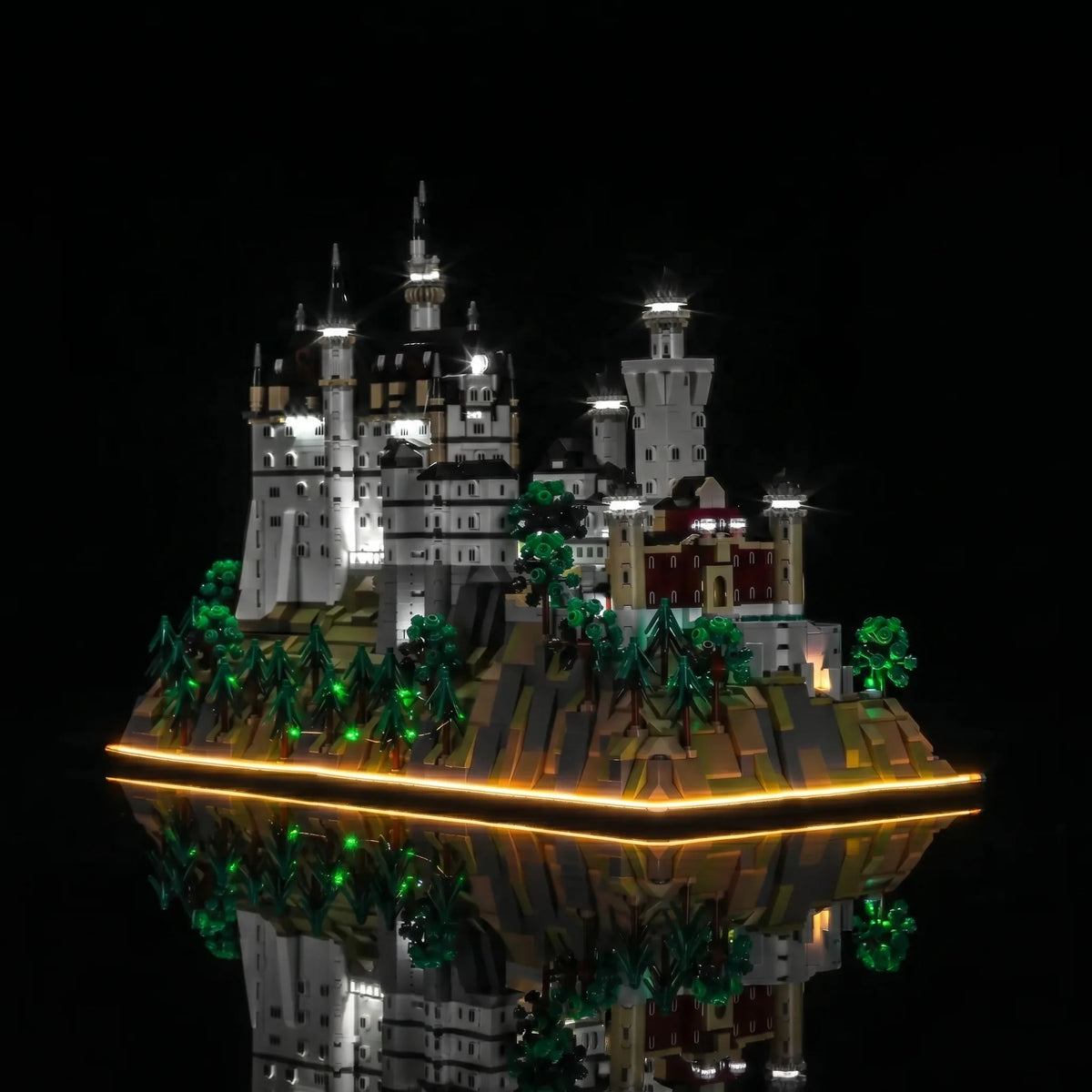display lighting in a dark room: Bright My Bricks RGB LED light kit for LEGO® Architecture Neuschwanstein Castle #21063