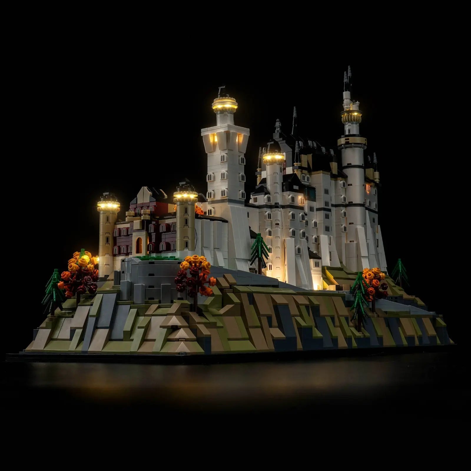 LEGO Architecture Neuschwanstein Castle #21063 lit up - front angle