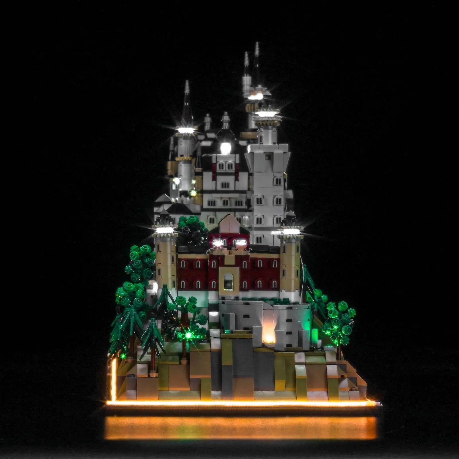 LEGO Architecture Neuschwanstein Castle #21063 lit up - front angle