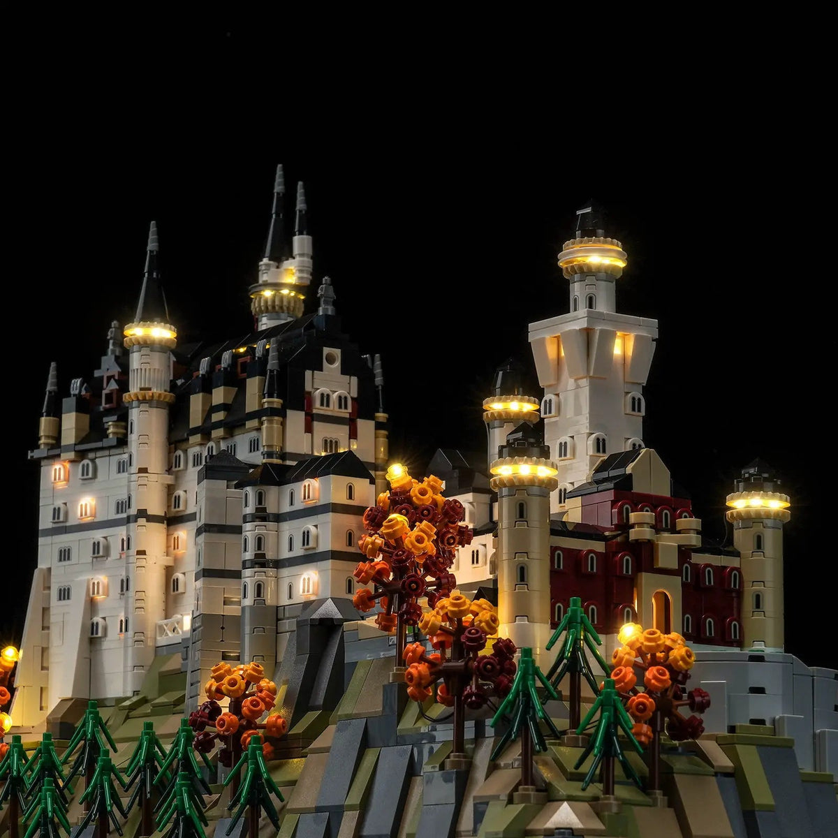 display lighting in a dark room: Bright My Bricks RGB LED light kit for LEGO® Architecture Neuschwanstein Castle #21063