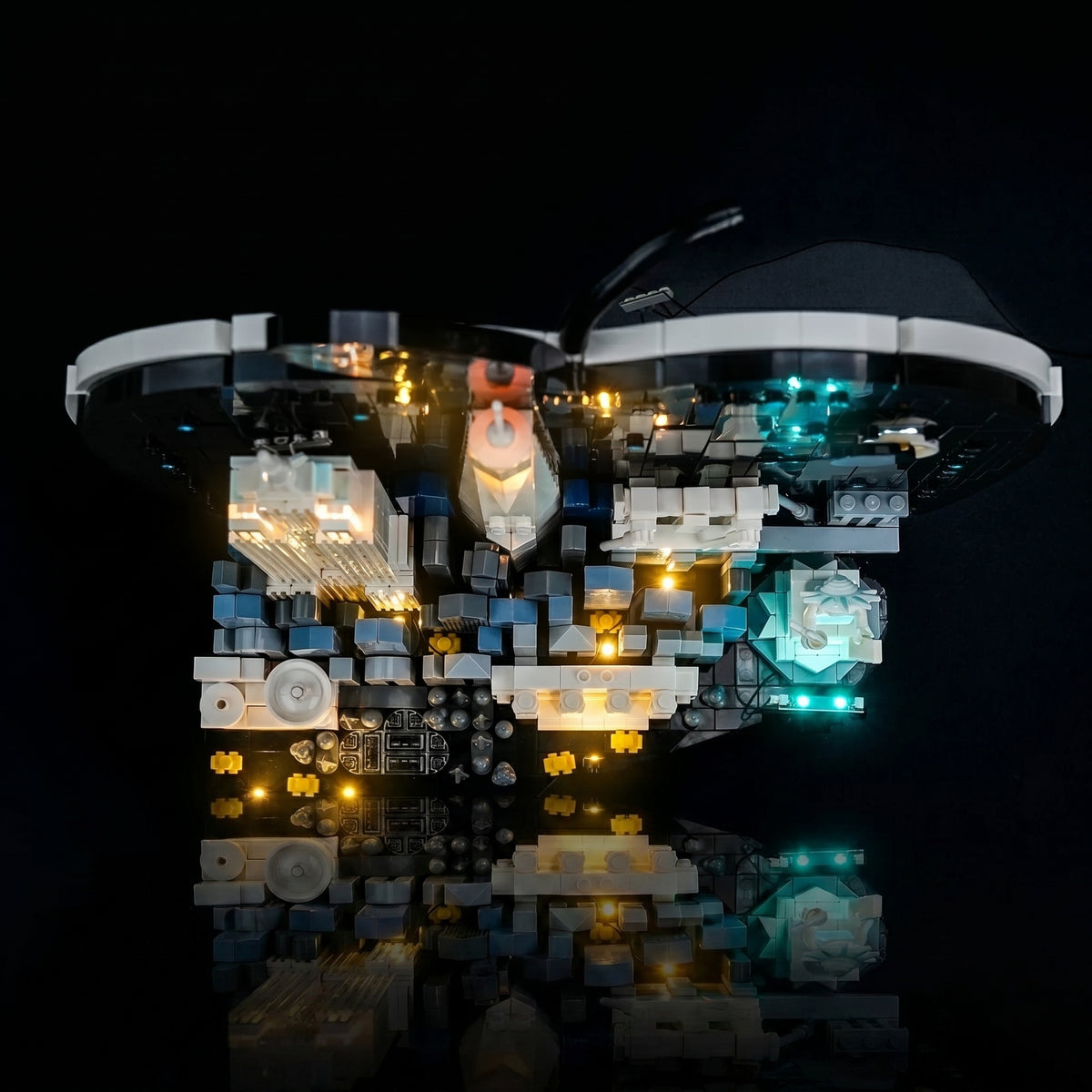 LED lights for LEGO® Architecture New York City #21066, illuminated at night