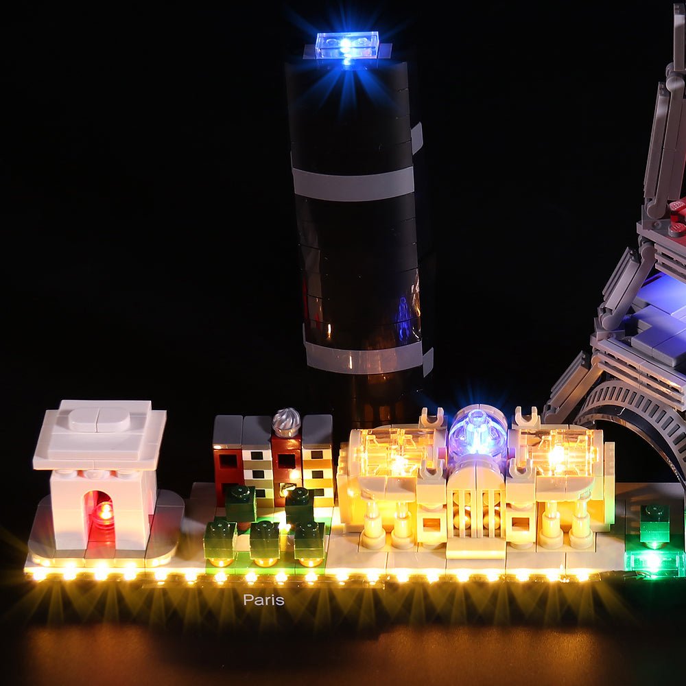 LED lights bring LEGO Architecture Paris #21044 to life