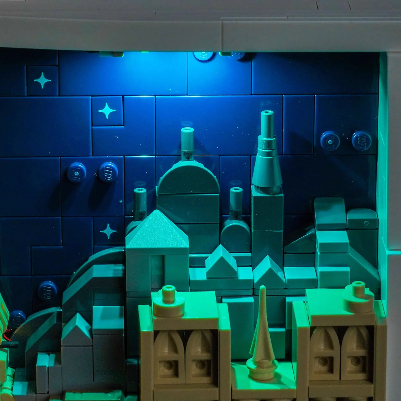 night-mode display glow: Bright My Bricks premium LED light kit for LEGO® Architecture Paris #21064