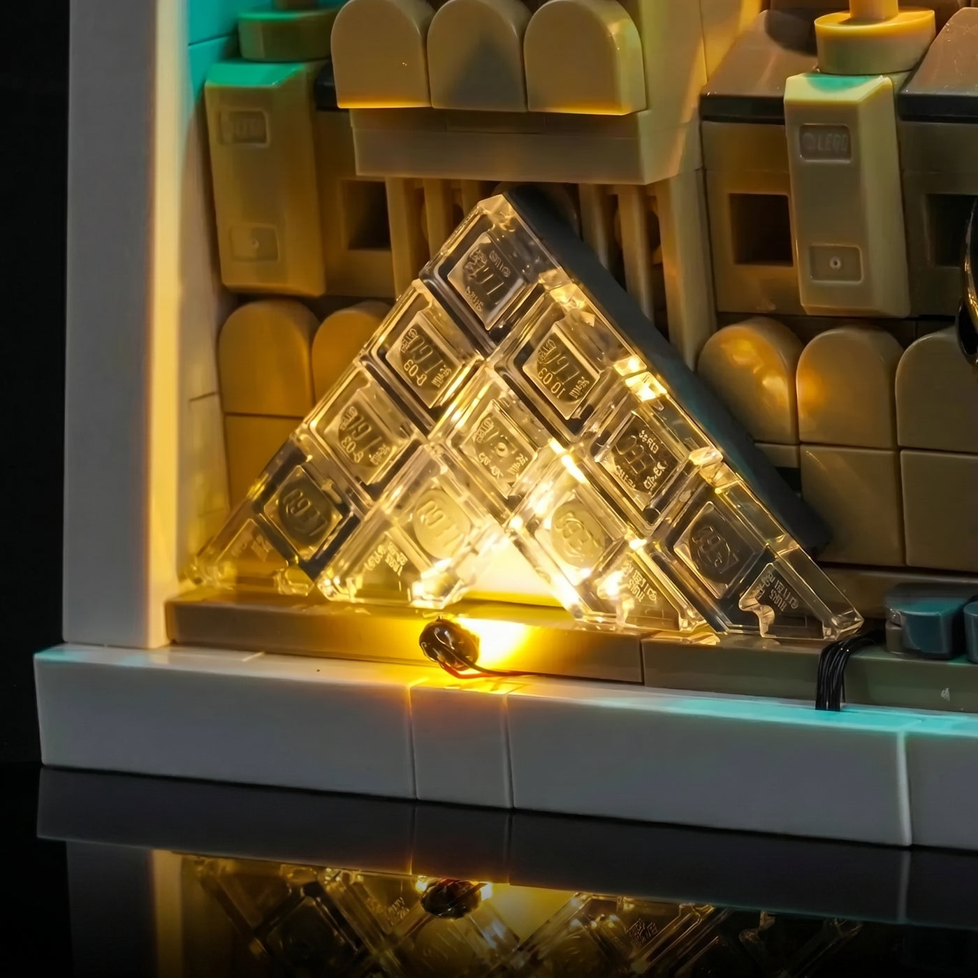 custom LED lighting for LEGO® Architecture Paris #21064, installed and glowing