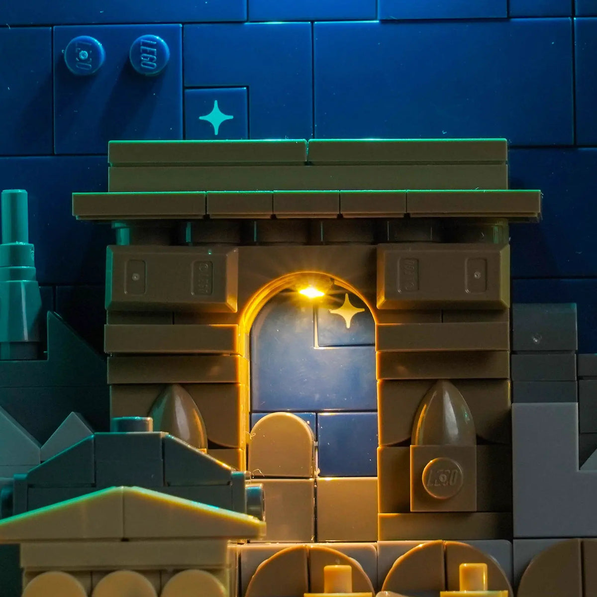 Bright My Bricks display light kit for LEGO® Architecture Paris #21064 — LED kit powered on